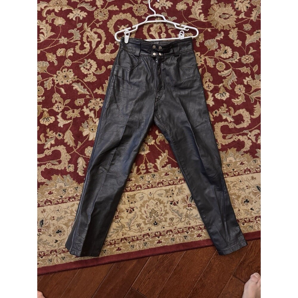 Vintage Brooks Leather Sportswear Detroit Motorcycle Biker Pants Black Size 32